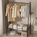 Stylish Clothing Rack with Hanging Clothes Storage Boxes and Baskets for Bedroom Organizer