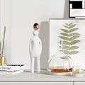 Stylish Ornamental Decor Collection With Framed Art Green Plants Diffuser Bottles And Ceramic Vases