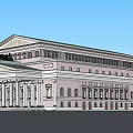 Classical Style Office Building Featuring Colonnade Multiple Floors And Symmetrical Design 3d model