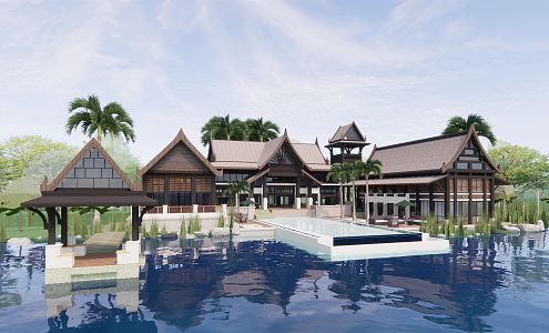 Southeast Asia single-family villa 3d model