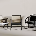 Modern Single Chairs Design With Rattan Weave Wooden Frame And Metal Structure