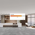 Modern Front Desk Company Reception Front Desk Negotiation Area 3d model