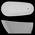 Modern White Freestanding Bathtub With Smooth Surface And Elegant Oval Shape Design 3d model