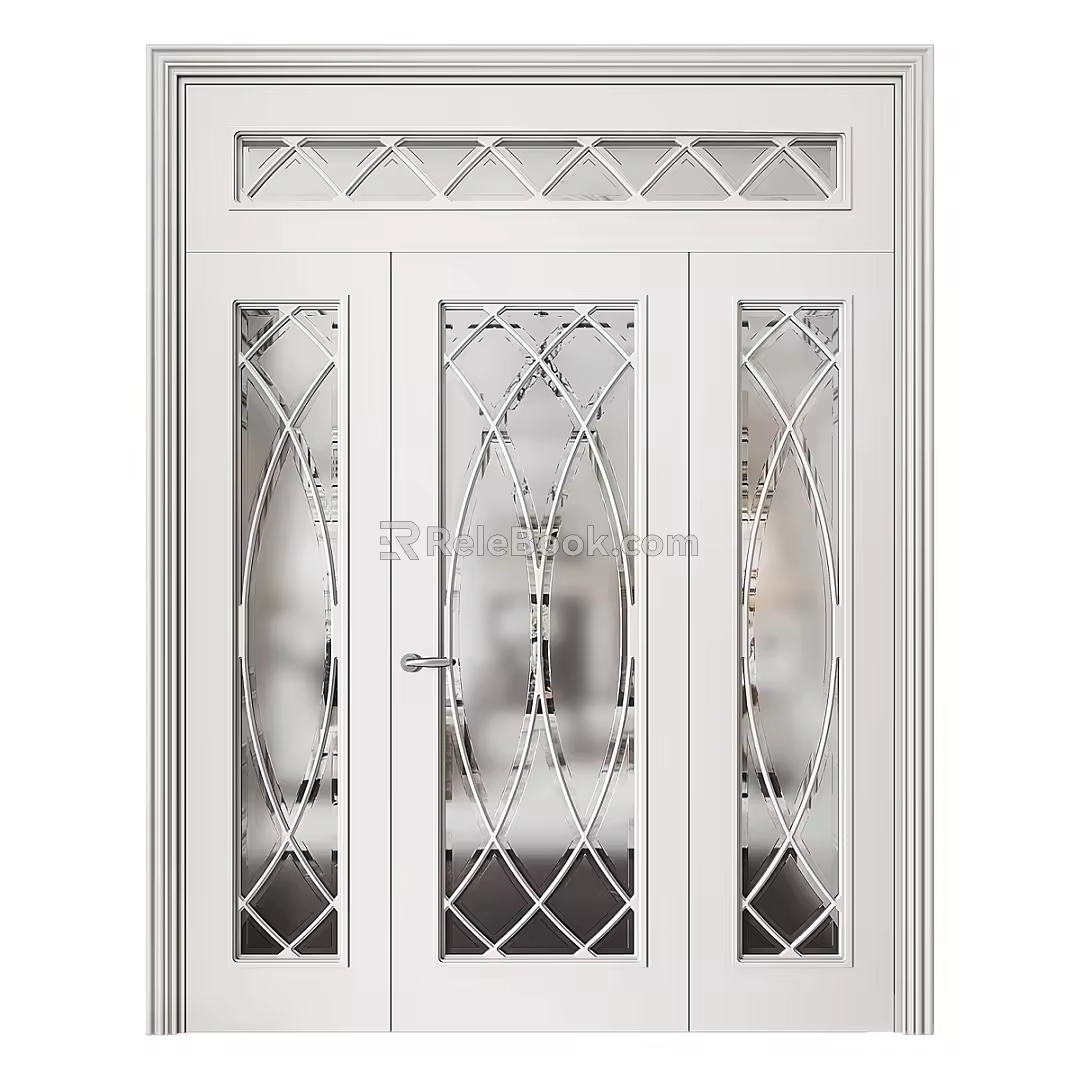 Modern Minimalist Double Door Double Door Simple Double Door 3d model