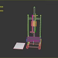Modern Metal Frame Furniture With Orange Components And White Panel Display Stand