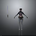 Fantasy Warrior Character With Mythical Creature And Sword In Armor Outfit