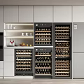 Modern Kitchen Interior With Built in Wine Cabinets And Wine Bottle Storage 3d model