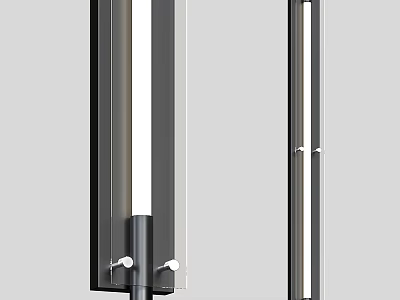 Modern Slim Wall Lights With Metal Frame Glass Shade And LED Lighting 3d model