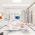 Modern Dental Clinic Interior With Reception Desk Sofa Green Plant And Glass Partition
