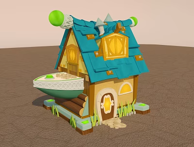 Tobacco and Liquor Store with Wine Display Shelves and Retail Counter Interior 3d model