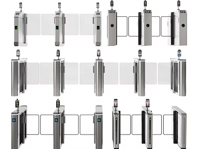 Public Facility Modern Security Turnstile Systems With Various Access Control Designs 3d model