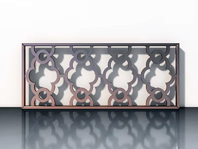 Elegant Casement Window Design With Intricate Patterned Frame And Reflective Surface 3d model