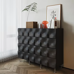 Hallway Side Cabinet Dining Cabinet Low Cabinet Middle Ancient Side Cabinet Black Wood Grain Side Cabinet Storage Cabinet 3d model