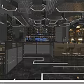 Modern Bar Interior Design With Stylish Lighting Bar Counter And Drink Shelves