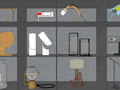 Modern Table Lamps Collection Featuring Various Creative Designs And Shapes 3d model