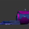 Vibrant Pink Blue Boombox Speaker with Blue Cup Notebook CD Cases and Accessories