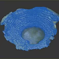 Stunning Circular Sinkhole Landscape With Layered Rocks Blue Water And Green Vegetation