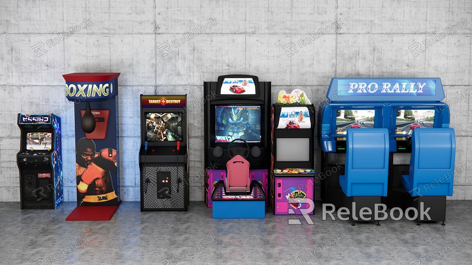 Modern game arcade video game city game machine model