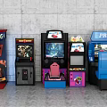 Modern game arcade video game city game machine 3d model