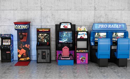 Modern game arcade video game city game machine 3d model