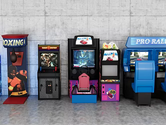 Modern game arcade video game city game machine 3d model