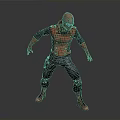 Detailed 3D Character Design With Red Helmet Vest Knee Pads Gray Pants And Red Boots