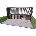 Modern trash can garbage collection station community garbage collection point 3d model