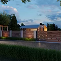Detached Villa With Landscaped Garden Stone Pathway Outdoor Lighting And Lawn
