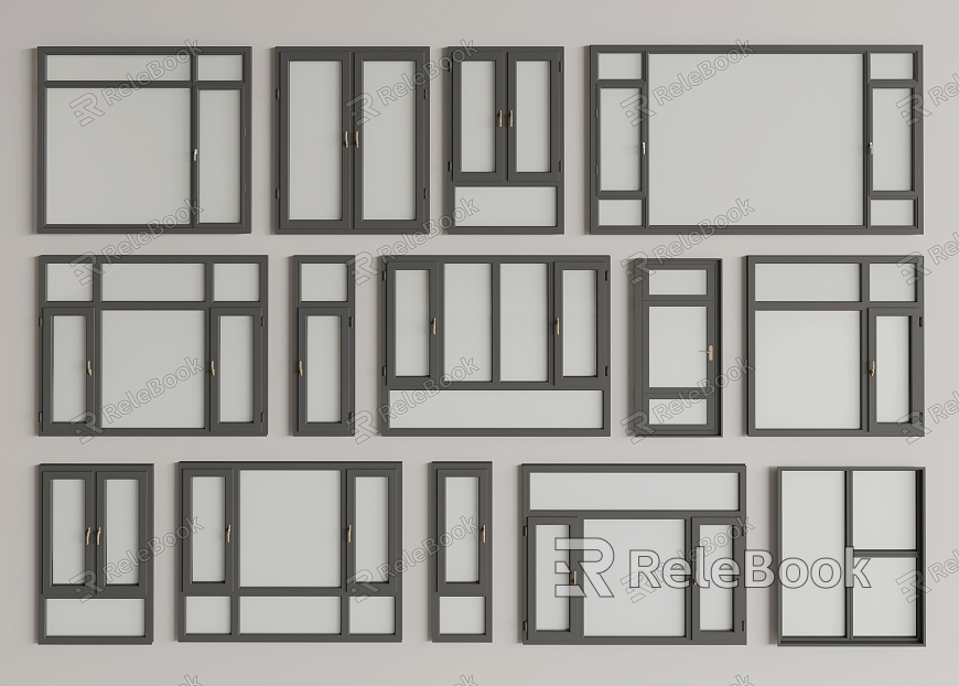 Modern window casement window aluminum alloy window model