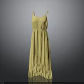 Stylish Yellow Floral Long Dress Featuring Spaghetti Straps And Ruffled Hem