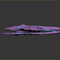 Futuristic Purple Sci Fi Vehicle With Glowing Blue Accents And Aerodynamic Design