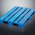 Sturdy Blue Pallet With Slatted Structure For Home And Industrial Storage Use
