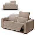 Beige Modern Two Seater Sofa With Reclining Backrest And Comfortable Design 3d model