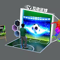 Interactive Football Zone With User Interaction Digital Screen And Field Marking