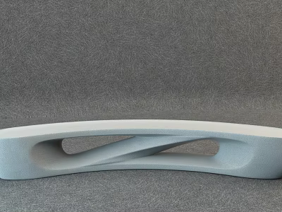 Modern Public Chair With Curved Structure And Hollow Design Elements 3d model