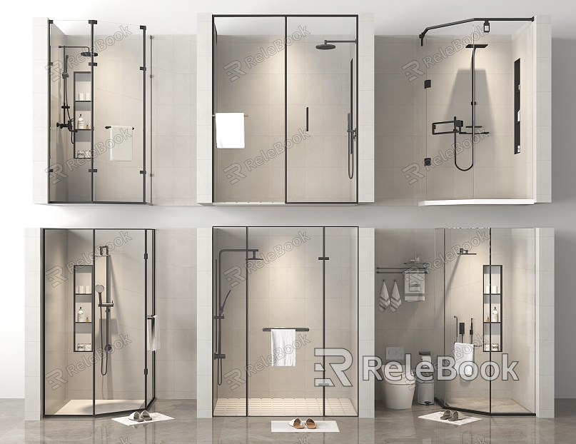 Shower shower partition shower towel rack model