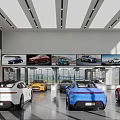 Modern Car Dealership Showroom With Various Colored Vehicles On Display Bright Lighting And Large Windows