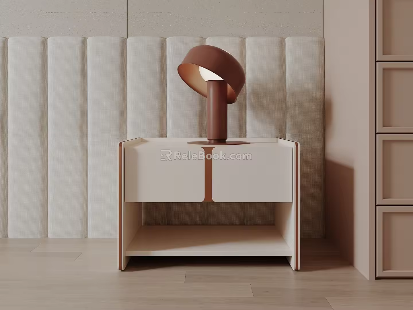 Modern Children's Bedside Table Bedside Table Lamp Square Bedside Table 3d model