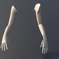 White Mannequin Arms With Detailed Hands And Stretched Fingers On Dark Background