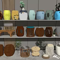 Various Decorative Stools With Different Colors And Unique Designs For Home Interior 3d model