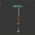 Medieval Weapon Hammer Featuring Metal Head Wooden Handle and Decorative Edges