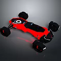Red Futuristic Race Car With Black Wheels And Sleek Modern Design