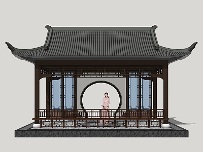 Chinese style pavilion garden pavilion leisure pavilion 3d model