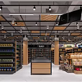 Modern Supermarket Interior With Spacious Layout Well Lit Shelves And General Merchandise