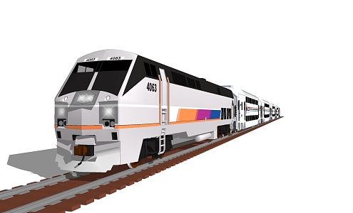 Modern Train EMU 3d model