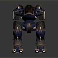Futuristic Blue And Gold Armored Robot Character For Sci Fi Games And Movies