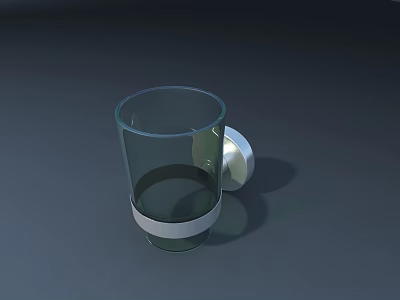 Practical Hardware Tool With Transparent Glass Cup Silver Ring And Mounted Base 3d model