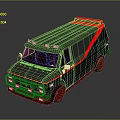 Custom Black Van With Red Roof Strip Red Rims Roof Lights And Front Grille