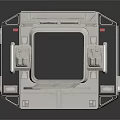 Open Space Capsule Hatch With Frame Control Panels And Mechanical Components