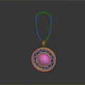 Luxury Pendant With Pink Gemstone Gold Frame And Diamond Accents